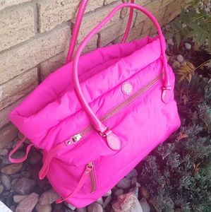 Isaac Mizrahi Live! Large Puffy Pink Tote Bag